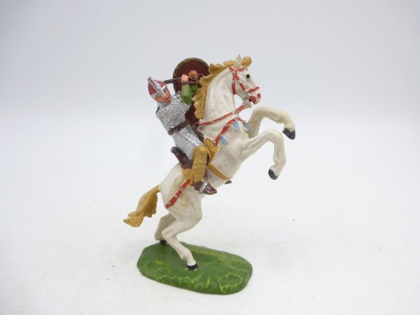 Elastolin 4 cm Norman with mace on horseback, No. 8880