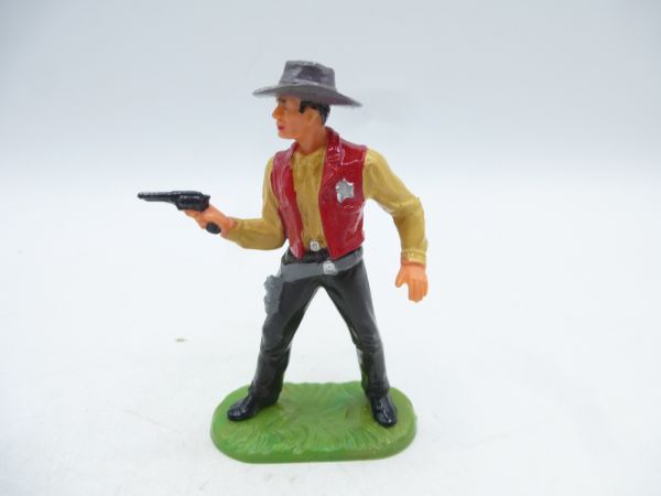 Elastolin 7 cm Ougen sheriff with pistol, No. 6985