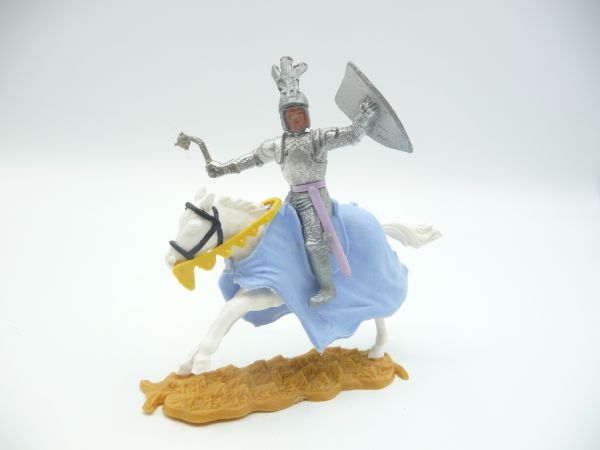 Timpo Toys Silver knight 1st version riding lunging with flail