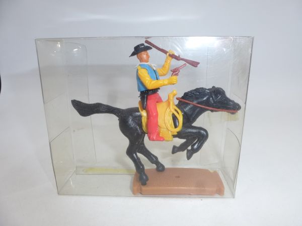 Plasty Cowboy on horseback with pistol + rifle - orig. packaging