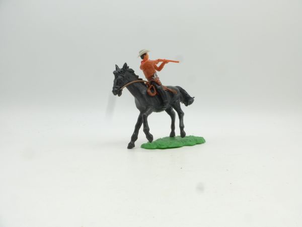 Elastolin 5,4 cm Cowboy riding, shooting backwards