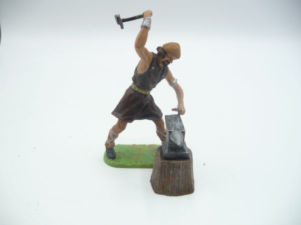 Modification 7 cm Blacksmith with hammer, pliers + anvil - great figure