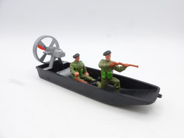 Timpo Toys Sumpfboot mit 2 Engländern mit schwarzem Barett