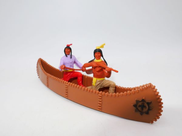 Timpo Toys Canoe with 2 Indians (brown)