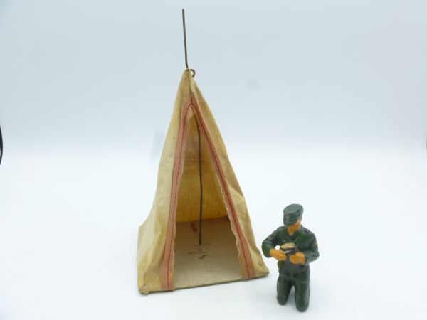 Military tent for compound figures, base 8x8 cm