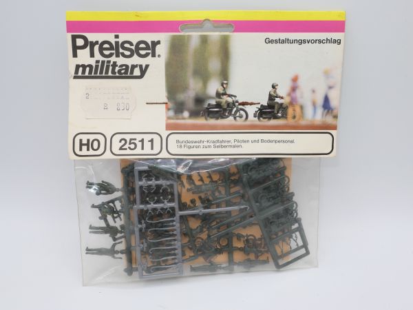 Preiser H0 Military, German armed forces, guard, motorcyclists, pilots + ground staff