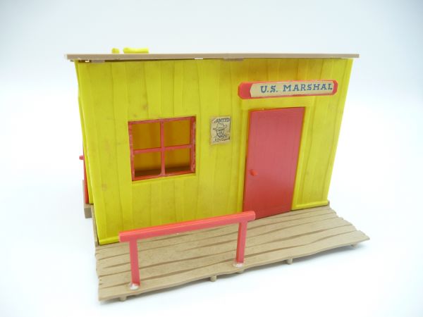 Timpo Toys US-Marshall Haus, gelb/rot mit Defekten - für Bastler / Dioramenbau