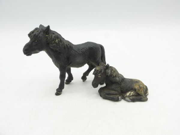 VEB Plaho Pony mit Fohlen (schwarz)