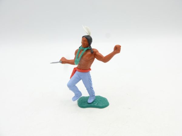 Timpo Toys Indianer 3. Version vorgehend mit Messer