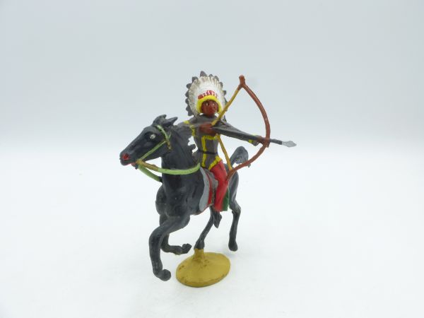 Merten Indian riding with bow + arrow shooting sideways