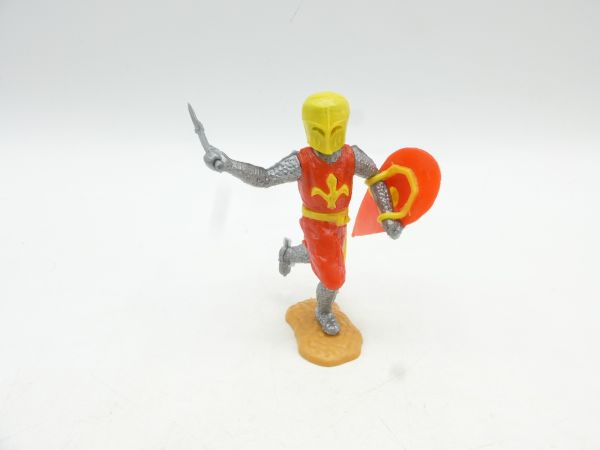 Timpo Toys Medieval knight yellow/orange, running - top condition