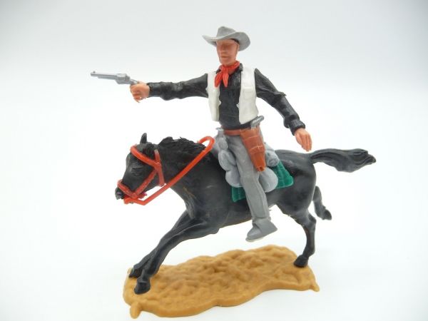 Timpo Toys Cowboy 3. Version reitend, Pistole schießend - tolle Kombi