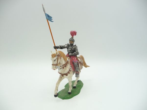 Elastolin 7 cm Lancer on walking horse, No. 9087 - nice figure