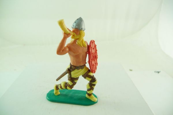 Timpo Toys Viking going ahead, horn player - rare original shield