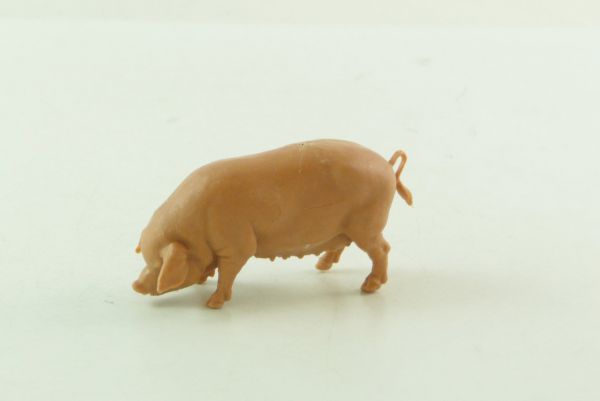 Britains Pig grazing, rose-red, No. 2182
