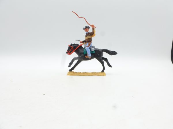 Timpo Toys Cowboy 4th version riding with whip + pistol