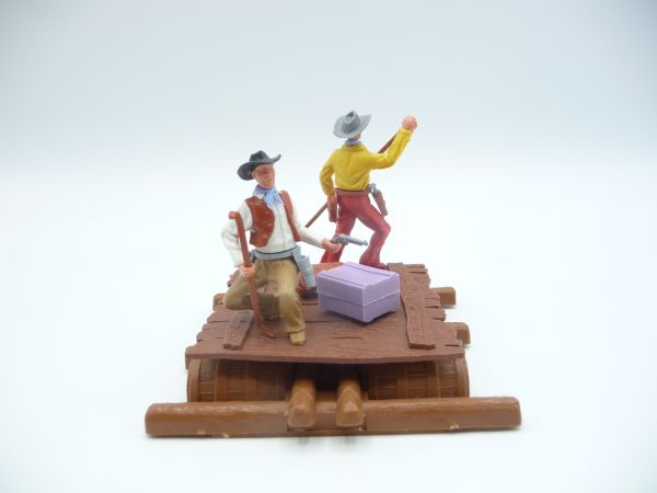 Timpo Toys Raft with 2 Cowboys - great figures