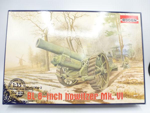 RODEN 1:35 WK I, BL 8-inch Howitzer MK VI, Nr. 813 - OVP, ladenneu