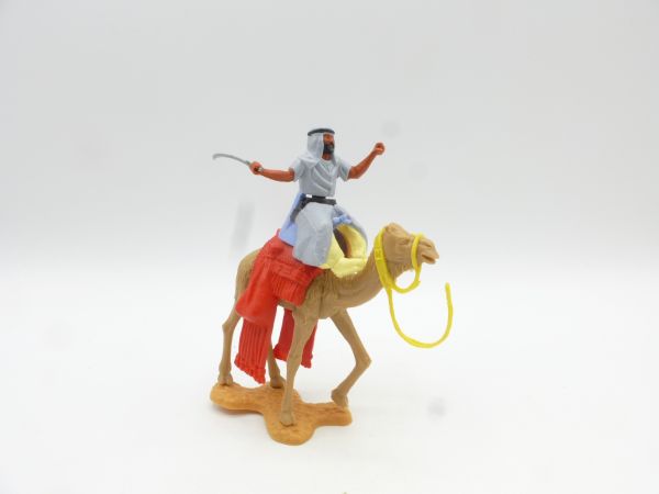 Timpo Toys Arab on camel, grey/silver, light yellow inner trousers