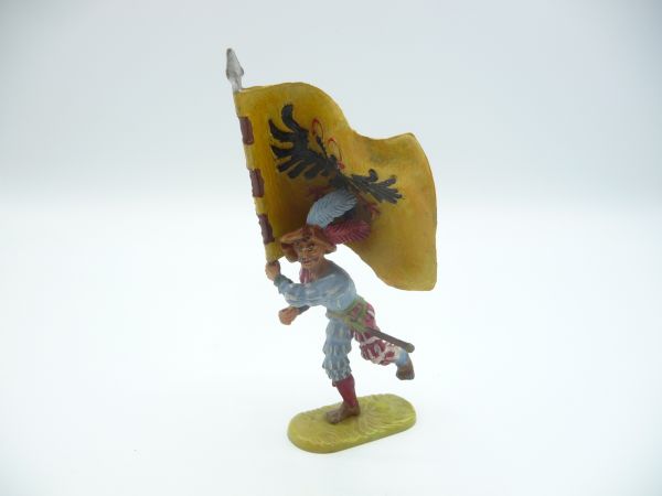 Elastolin 7 cm Landsknecht storming with early flag, No. 9025, painting 2