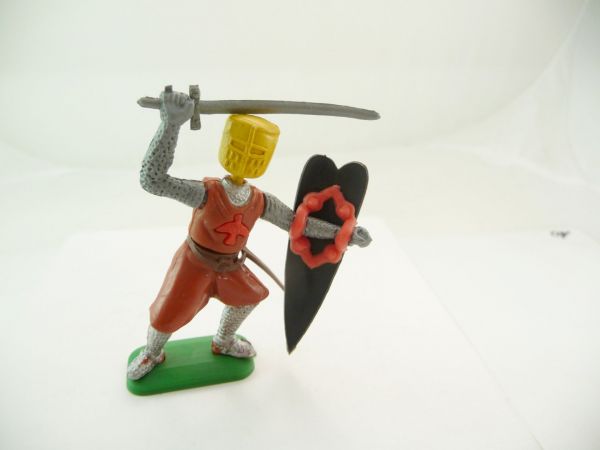 Ritter stehend mit Langschwert über Kopf, braun/gelb (made in Hongkong)