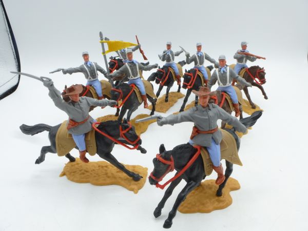 Timpo Toys Beautiful set of Confederate Army soldiers riding (9 figures), 2nd version