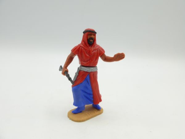 Timpo Toys Araber stehend mit Gewehr (rot/mittelblau, silberner Gürtel)