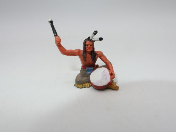Elastolin 4 cm Indianer mit Trommel, Nr. 6836