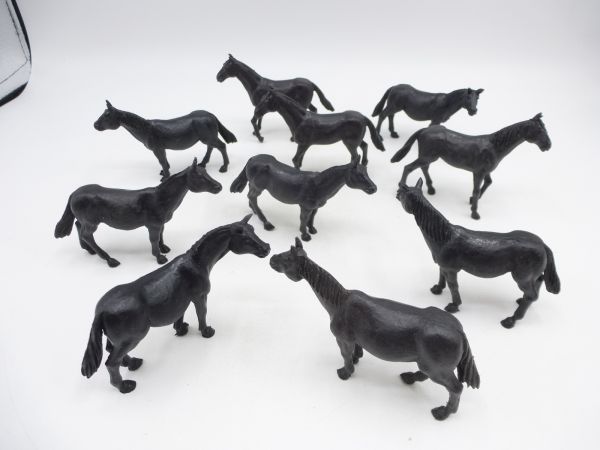 Timpo Toys 10 Weidepferde, schwarz