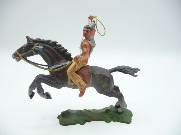 Elastolin 7 cm Indianer zu Pferd mit Lasso, Nr. 6846, Bem. 2a