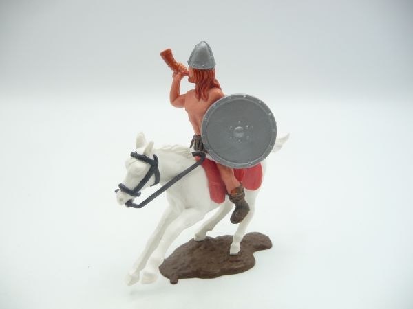 Timpo Toys Viking riding, horn player - nice base plate, loops ok
