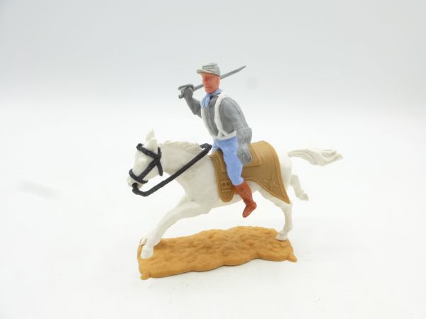 Timpo Toys Confederate Army soldier 2nd version riding, lunging with sabre