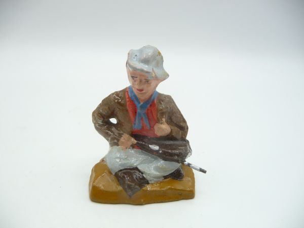 Hopf Cowboy sitting with rifle - very good condition