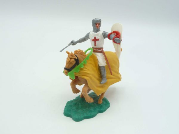Timpo Toys Crusader 1st version on horseback, sword down at side
