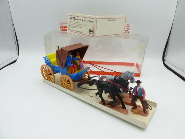 Plasty Excursion carriage with coachman, lady + Cowboy