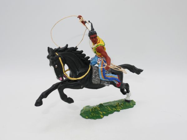 Preiser 7 cm Indianer zu Pferd mit Lasso, Nr. 6846