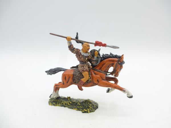 Elastolin 4 cm Hun rider with spear - fantastic Diedhoff painting