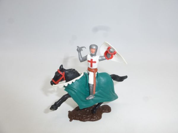 Timpo Toys Kreuzritter 2. Version reitend, mit Schwert ausholend