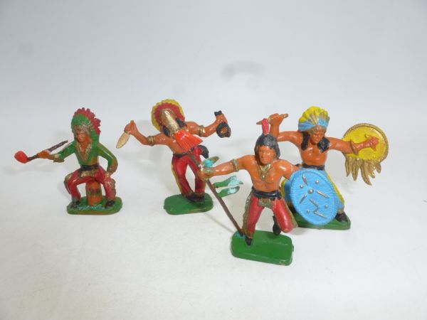 Indianer-Set (4 Figuren), teils mit Nestlé gemarkt - schönes Set