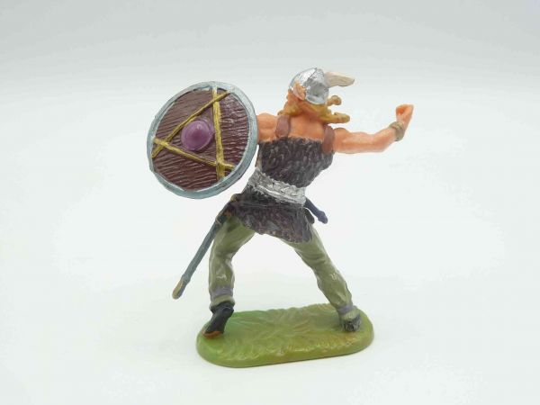 Elastolin 7 cm (beschädigt) Viking throwing (spear), painting 2 - great painting