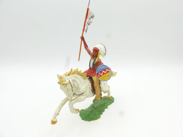 Elastolin 7 cm Chief on horseback with lance, No., 6854