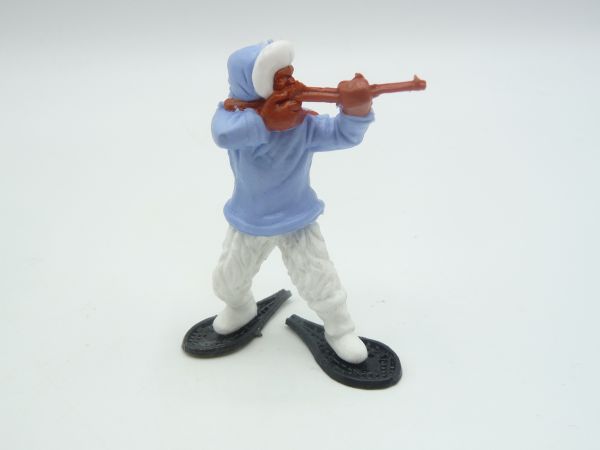 Timpo Toys Eskimo mit Gewehr schießend, hellblau, Beine weiß