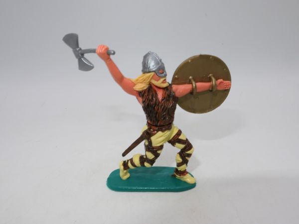 Timpo Toys Viking with helmet visor, large battle axe + golden shield - loops ok