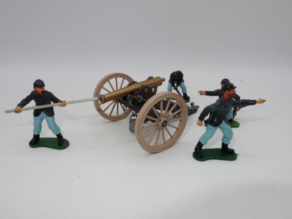 Britains Swoppets Civil War cannon with 4-man crew (Northern States)
