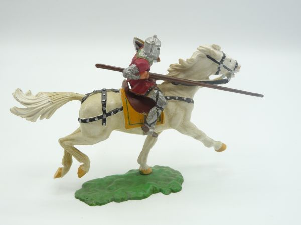 Elastolin 7 cm Norman with lance on horseback, No. 8855 - beautiful figure