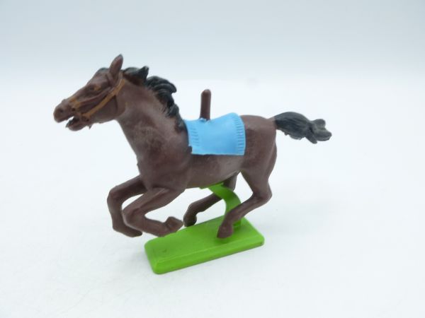 Britains Deetail Horse galloping, brown, light blue blanket