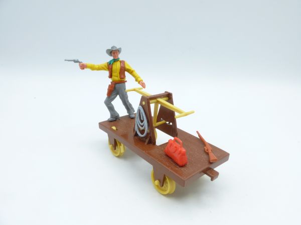 Timpo Toys Draisine mit Cowboy