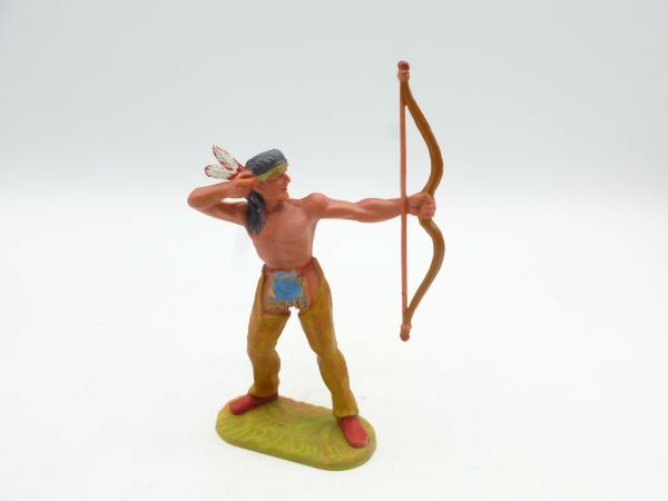 Elastolin 7 cm Indian 2nd version standing with bow, J-figure, No. 6880