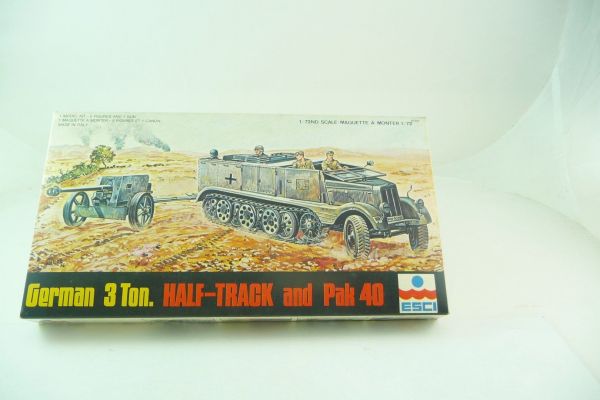Esci German 3 Ton. Half Track and Pak 40, No. 8054 - orig. packaging, parts on cast