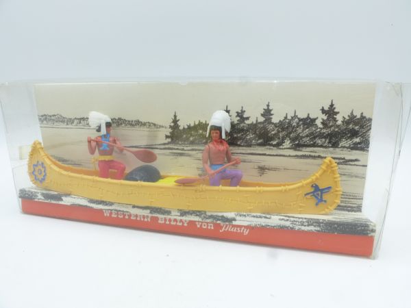 Plasty Canoe for two, yellow with Indians - blister box